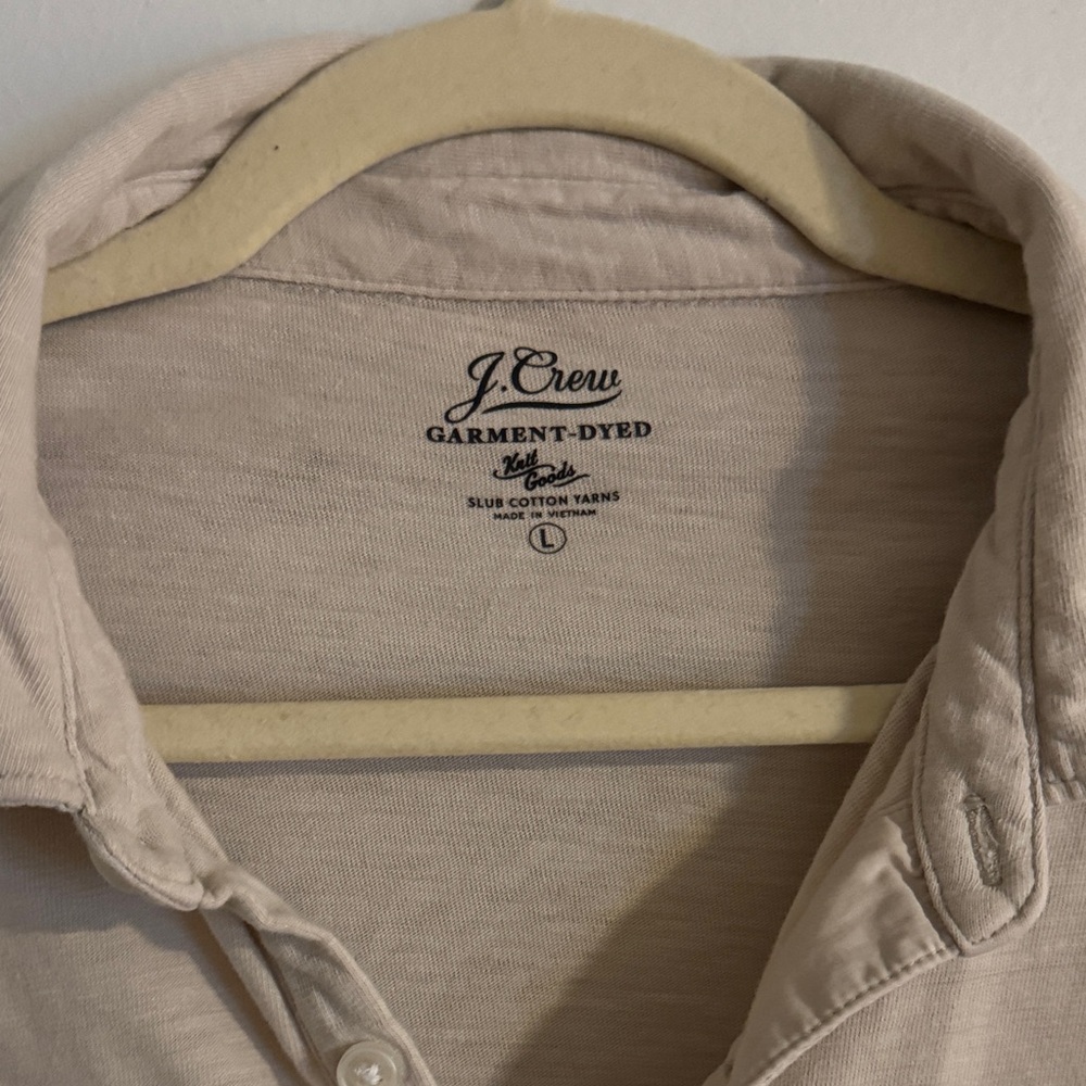 J. Crew Light Tan Garment-Dyed Shirt